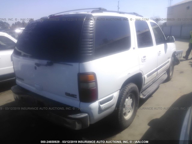 1GKEK13T51J179423 - 2001 GMC YUKON WHITE photo 4