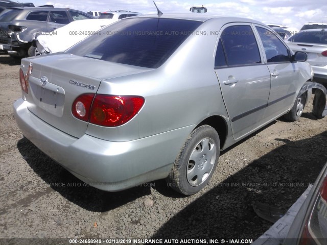 JTDBR32E330022202 - 2003 TOYOTA COROLLA CE/LE SILVER photo 4