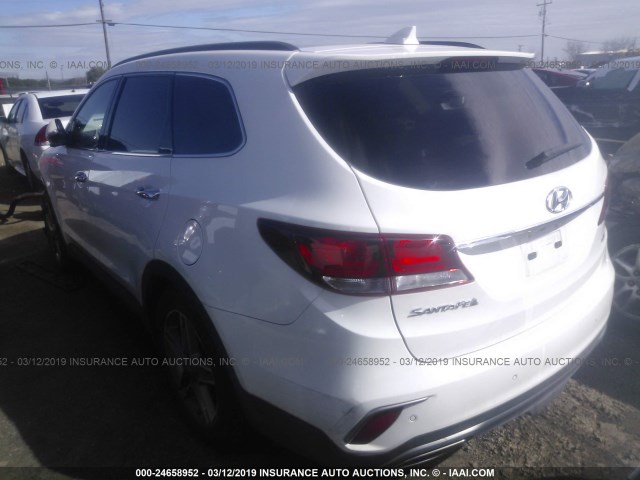 KM8SR4HFXHU253728 - 2017 HYUNDAI SANTA FE SE/LIMITED WHITE photo 3