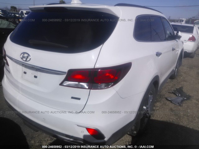 KM8SR4HFXHU253728 - 2017 HYUNDAI SANTA FE SE/LIMITED WHITE photo 4