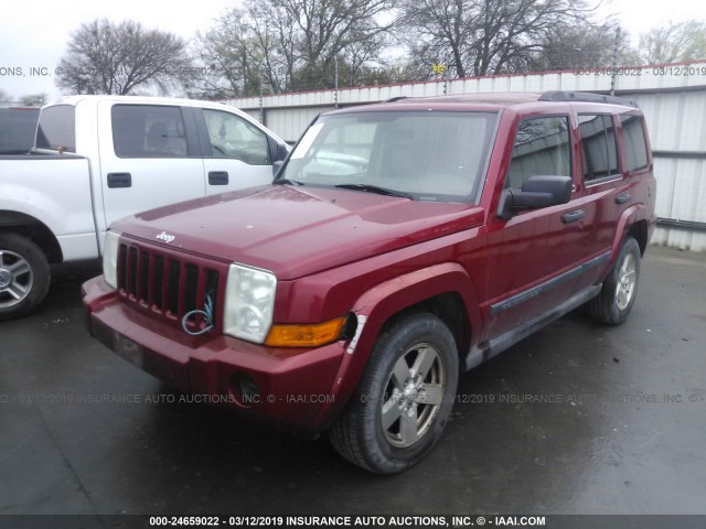 1J8HH48N06C179773 - 2006 JEEP COMMANDER RED photo 2