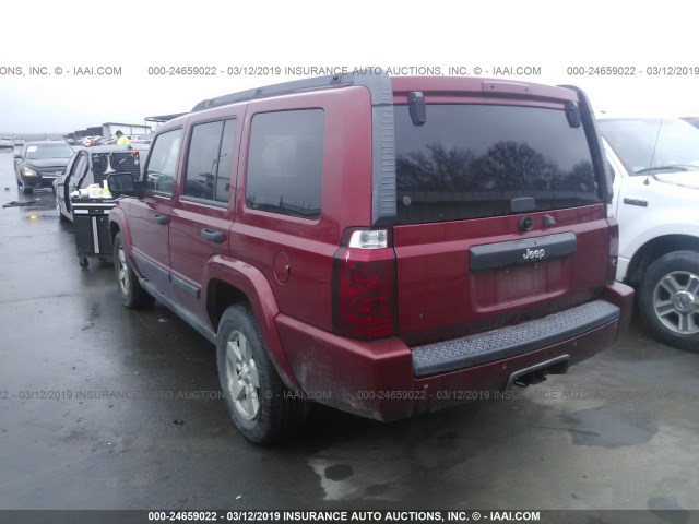 1J8HH48N06C179773 - 2006 JEEP COMMANDER RED photo 3