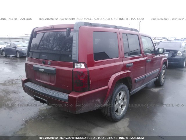 1J8HH48N06C179773 - 2006 JEEP COMMANDER RED photo 4