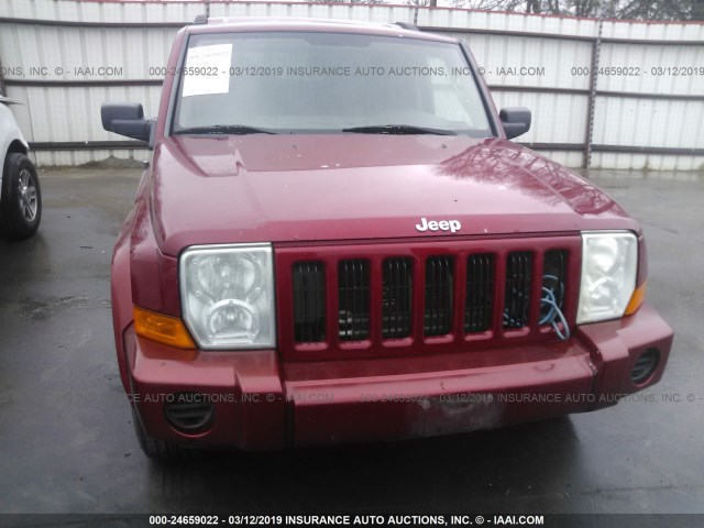 1J8HH48N06C179773 - 2006 JEEP COMMANDER RED photo 6
