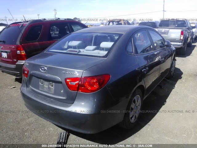 KMHDU46D29U605856 - 2009 HYUNDAI ELANTRA GLS/SE GRAY photo 4