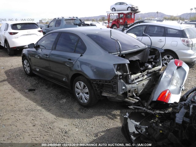 3VWDP7AJ2CM304524 - 2012 VOLKSWAGEN JETTA SE GRAY photo 3