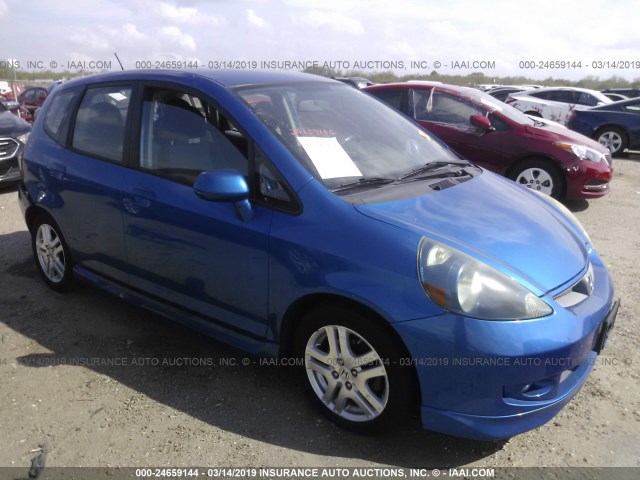 JHMGD38658S043695 - 2008 HONDA FIT SPORT BLUE photo 1