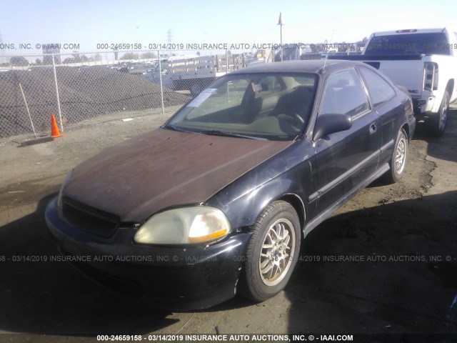 1HGEJ6128WL029096 - 1998 HONDA CIVIC DX BLACK photo 2