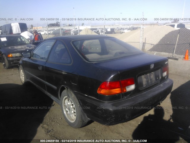 1HGEJ6128WL029096 - 1998 HONDA CIVIC DX BLACK photo 3