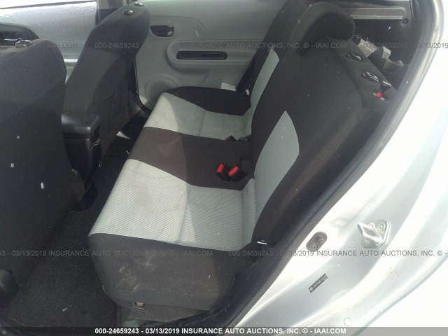 JTDKDTB36D1533380 - 2013 TOYOTA PRIUS C SILVER photo 8