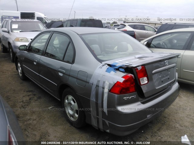 JHMES96675S015976 - 2005 HONDA CIVIC HYBRID GRAY photo 3