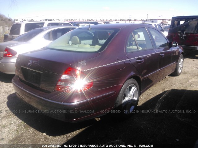 WDBUF56J16A934361 - 2006 MERCEDES-BENZ E 350 BURGUNDY photo 4