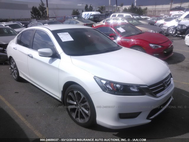 1HGCR2F54EA035709 - 2014 HONDA ACCORD SPORT WHITE photo 1