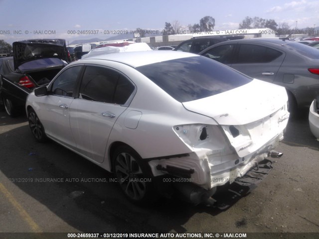 1HGCR2F54EA035709 - 2014 HONDA ACCORD SPORT WHITE photo 3