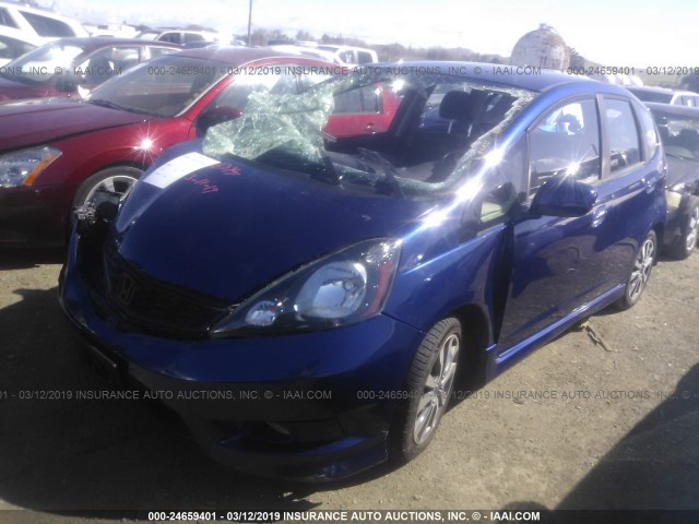 JHMGE8G58DC028907 - 2013 HONDA FIT SPORT BLUE photo 2