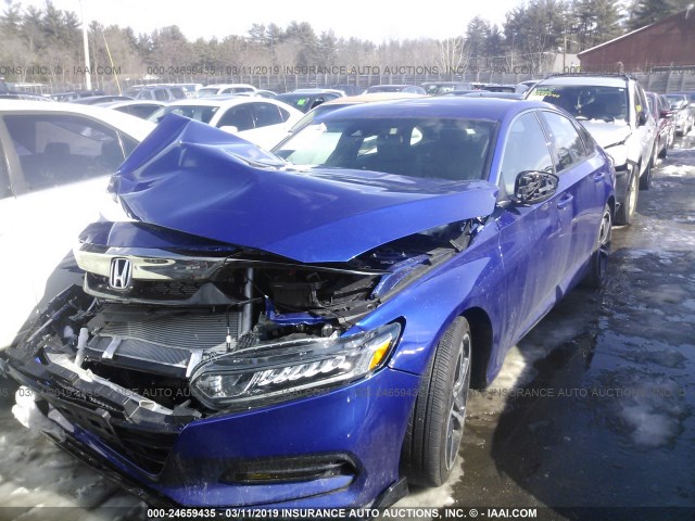 1HGCV1F33JA245023 - 2018 HONDA ACCORD SPORT BLUE photo 2