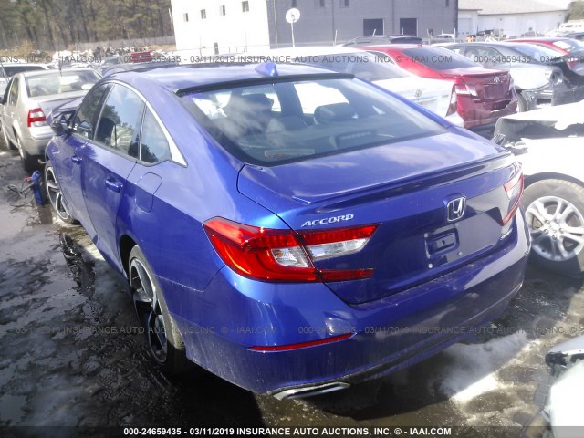 1HGCV1F33JA245023 - 2018 HONDA ACCORD SPORT BLUE photo 3