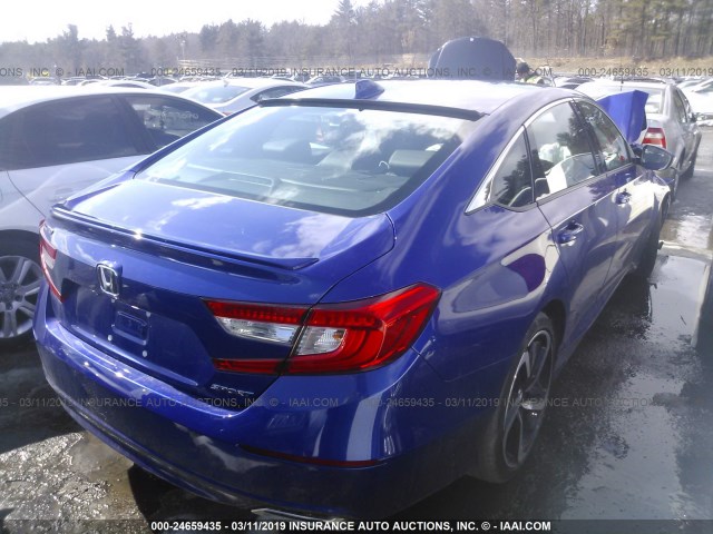 1HGCV1F33JA245023 - 2018 HONDA ACCORD SPORT BLUE photo 4