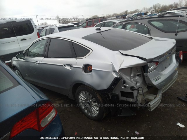 3FA6P0PU8FR280456 - 2015 FORD FUSION SE PHEV SILVER photo 3