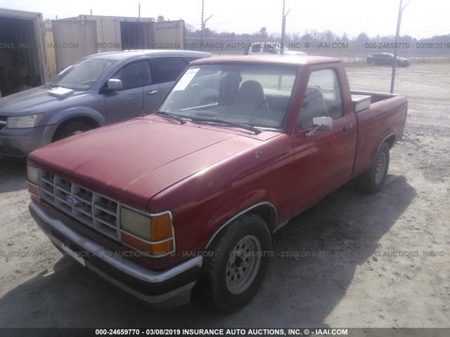 1FTCR10X5NUB12346 - 1992 FORD RANGER BURGUNDY photo 2