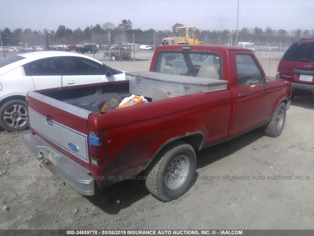 1FTCR10X5NUB12346 - 1992 FORD RANGER BURGUNDY photo 4