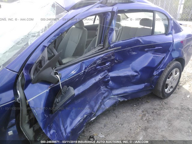 1G1AL55F177304020 - 2007 CHEVROLET COBALT LT BLUE photo 6