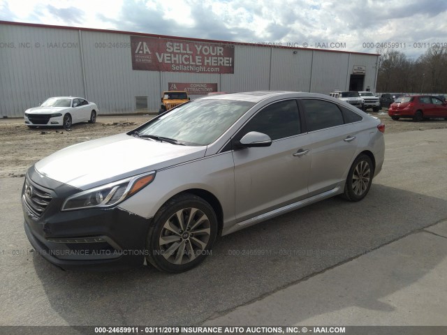 5NPE34AFXHH497581 - 2017 HYUNDAI SONATA SPORT/LIMITED SILVER photo 2