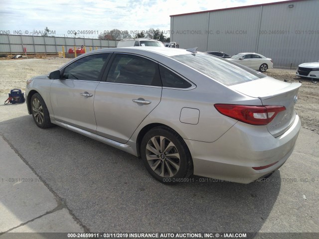 5NPE34AFXHH497581 - 2017 HYUNDAI SONATA SPORT/LIMITED SILVER photo 3