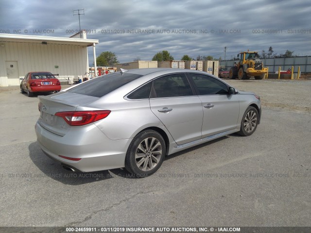 5NPE34AFXHH497581 - 2017 HYUNDAI SONATA SPORT/LIMITED SILVER photo 4