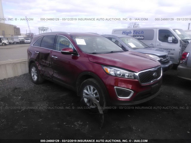 5XYPG4A32HG243096 - 2017 KIA SORENTO LX/L RED photo 1