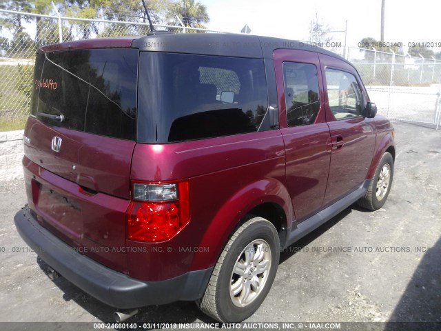 5J6YH28747L015516 - 2007 HONDA ELEMENT EX RED photo 4