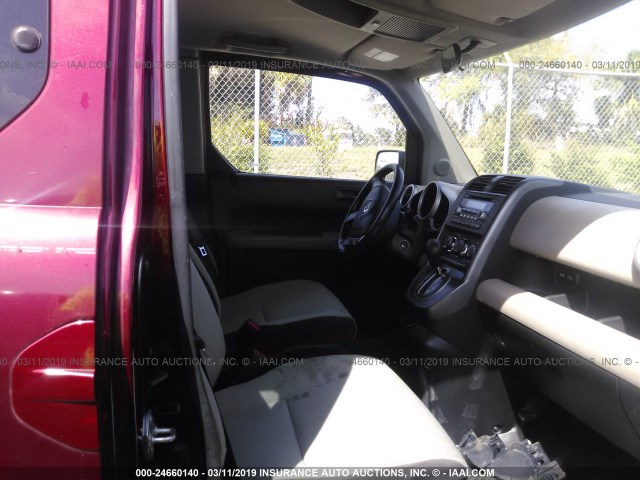 5J6YH28747L015516 - 2007 HONDA ELEMENT EX RED photo 5