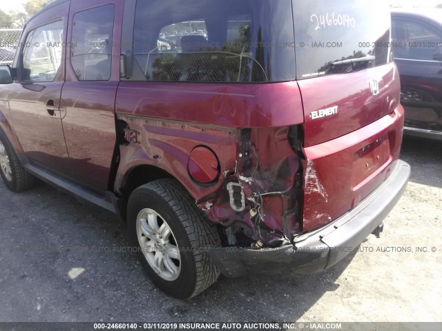 5J6YH28747L015516 - 2007 HONDA ELEMENT EX RED photo 6