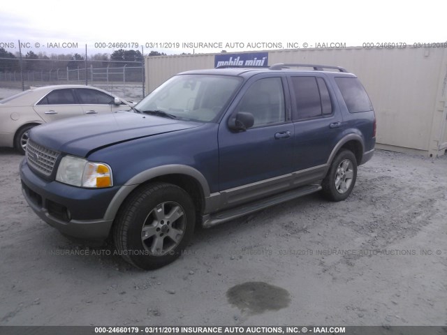 1FMDU64W23UB39515 - 2003 FORD EXPLORER EDDIE BAUER BLUE photo 2