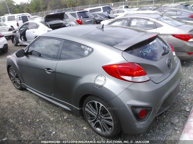 KMHTC6AE3GU273871 - 2016 HYUNDAI VELOSTER TURBO GRAY photo 3