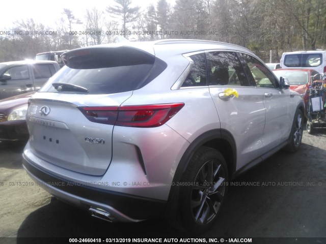 3PCAJ5M33KF103825 - 2019 INFINITI QX50 ESSENTIAL/PURE SILVER photo 4