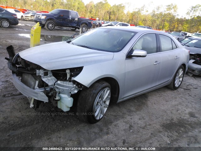 1G11H5SA3DF257102 - 2013 CHEVROLET MALIBU LTZ SILVER photo 2