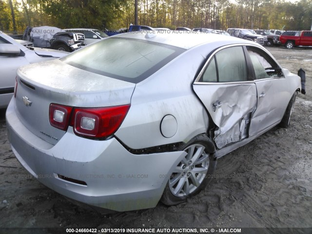 1G11H5SA3DF257102 - 2013 CHEVROLET MALIBU LTZ SILVER photo 4