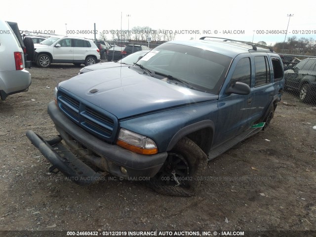 1D4HS38N03F591546 - 2003 DODGE DURANGO SPORT BLUE photo 2