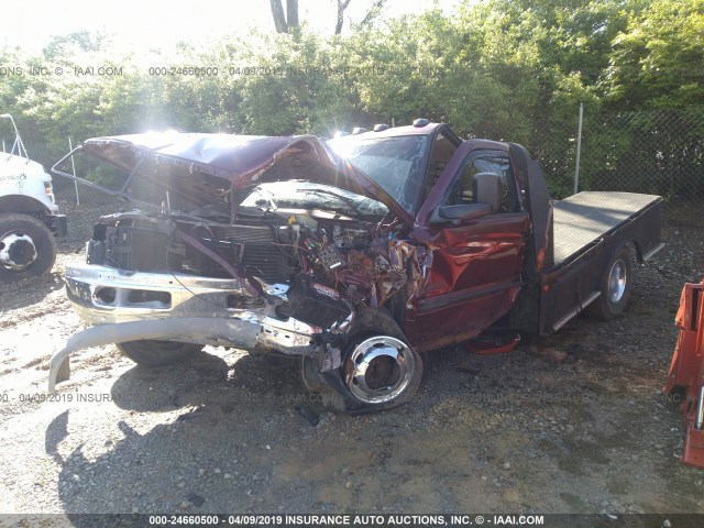 3B6MF36761M556323 - 2001 DODGE RAM 3500 RED photo 2