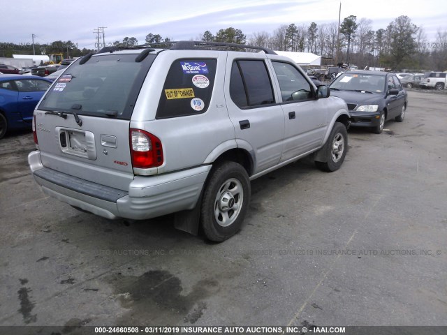 4S2DM58W014327606 - 2001 ISUZU RODEO S/LS/LSE SILVER photo 4