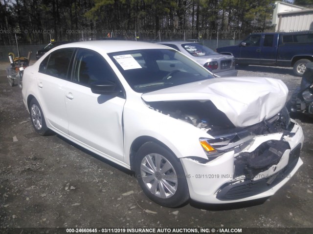 3VW2K7AJ3DM373519 - 2013 VOLKSWAGEN JETTA S WHITE photo 1