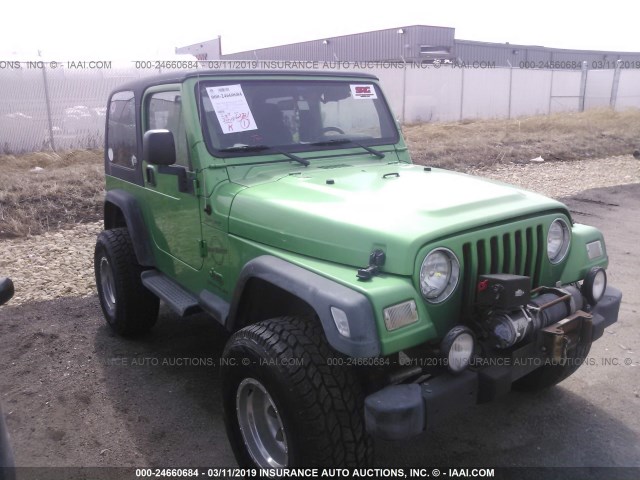 1J4FA49S64P740680 - 2004 JEEP WRANGLER / TJ  GREEN photo 1