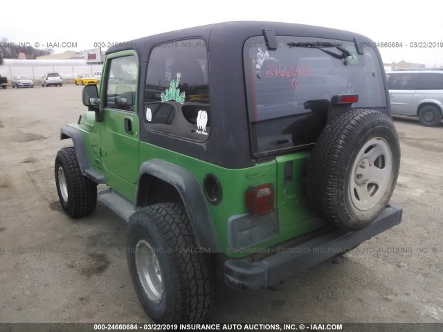 1J4FA49S64P740680 - 2004 JEEP WRANGLER / TJ  GREEN photo 3