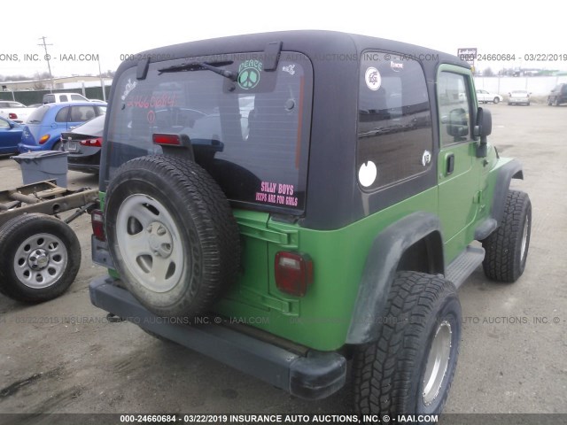 1J4FA49S64P740680 - 2004 JEEP WRANGLER / TJ  GREEN photo 4