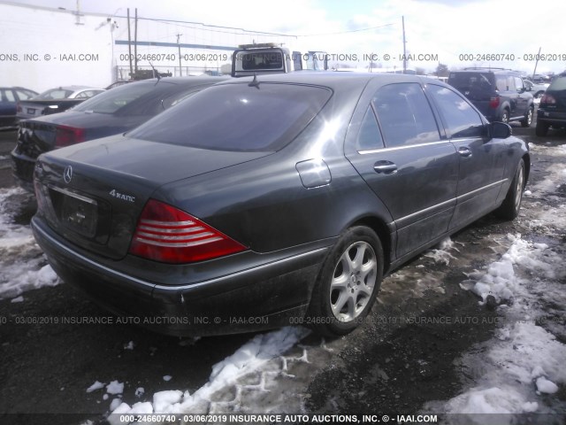 WDBNG83J03A374416 - 2003 MERCEDES-BENZ S GRAY photo 4