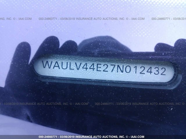 WAULV44E27N012432 - 2007 AUDI A8 4.2 QUATTRO BLACK photo 9