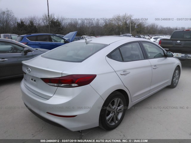 5NPD84LF5JH213841 - 2018 HYUNDAI ELANTRA SEL/VALUE/LIMITED SILVER photo 4