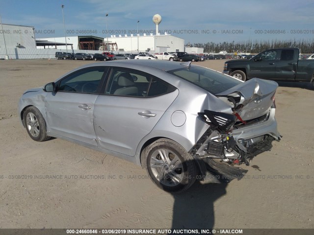 KMHD84LF5KU731189 - 2019 HYUNDAI ELANTRA SEL/VALUE/LIMITED SILVER photo 3