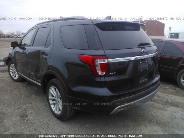 1FM5K7D8XHGD86661 - 2017 FORD EXPLORER XLT BLUE photo 3